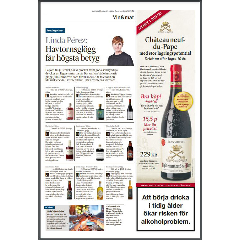 Havtornsglögg Svenska Dagbladet 2022-11-25