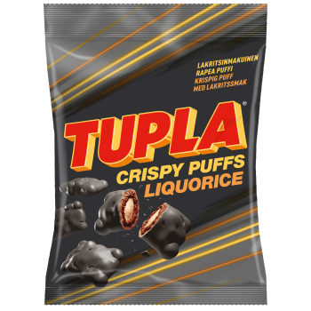 Cloetta Tupla Crispy Puffs Liqourice, 24 x 140g