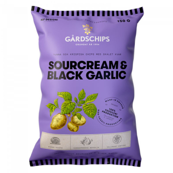 Gårdschips Sourcream & Black Garlic 10 x 150g