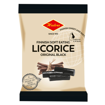 Halva Finnish sweet original Black Liquorice 24 x 200g