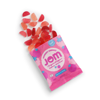 JOM Raspberry & Blackcurrant Gummy Candy - Bio 16x70g-1