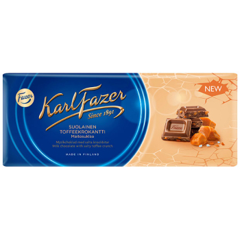 Karl Fazer Salty Toffee Crunch in Milk Chocolate 22x200g