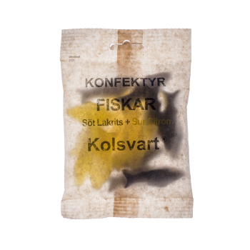 Kolsvart SÖT LAKRITZ + SUR CITRON, 25 x 120g