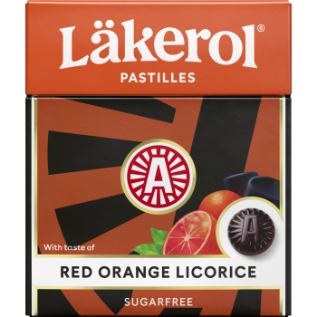 Läkerol Red Orange Licorice 48 x 25g