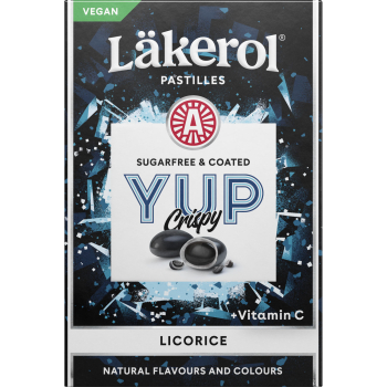 Läkerol Yup Crispy Liqourice, 16 x 40g