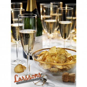 Larssons Kartoffelchips mit Lakritzgeschmack mit Sekt