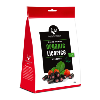 Makulaku Happy Reindeer BIO-Lakritz Strawberry, 6 x 140g - MHD: 16.01.2024