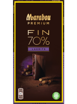 Marabou Salty Liqourice, 70% Cocoa, 20 x 100g