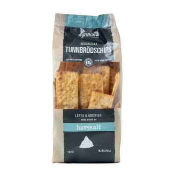 Mjälloms Bio Tunnbrödschips Havssalt, 12 x 100g