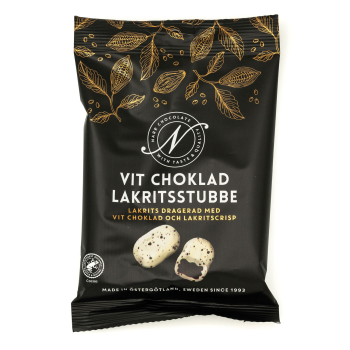 Narr Lakritsstubbe weiße Schokolade, 12 x 100g