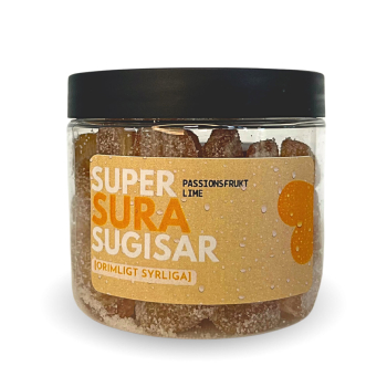 Pastillfabriken Super Sura Sugisar, Passionsfrucht, Zuckerfrei 12 x 120g