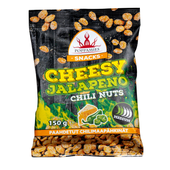 Poppamies Snacks Cheesy Jalapeno Chili Nuts 12 x 150g