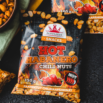 Poppamies Snacks Hot Habanero Chili Nuts 12 x 150g-1