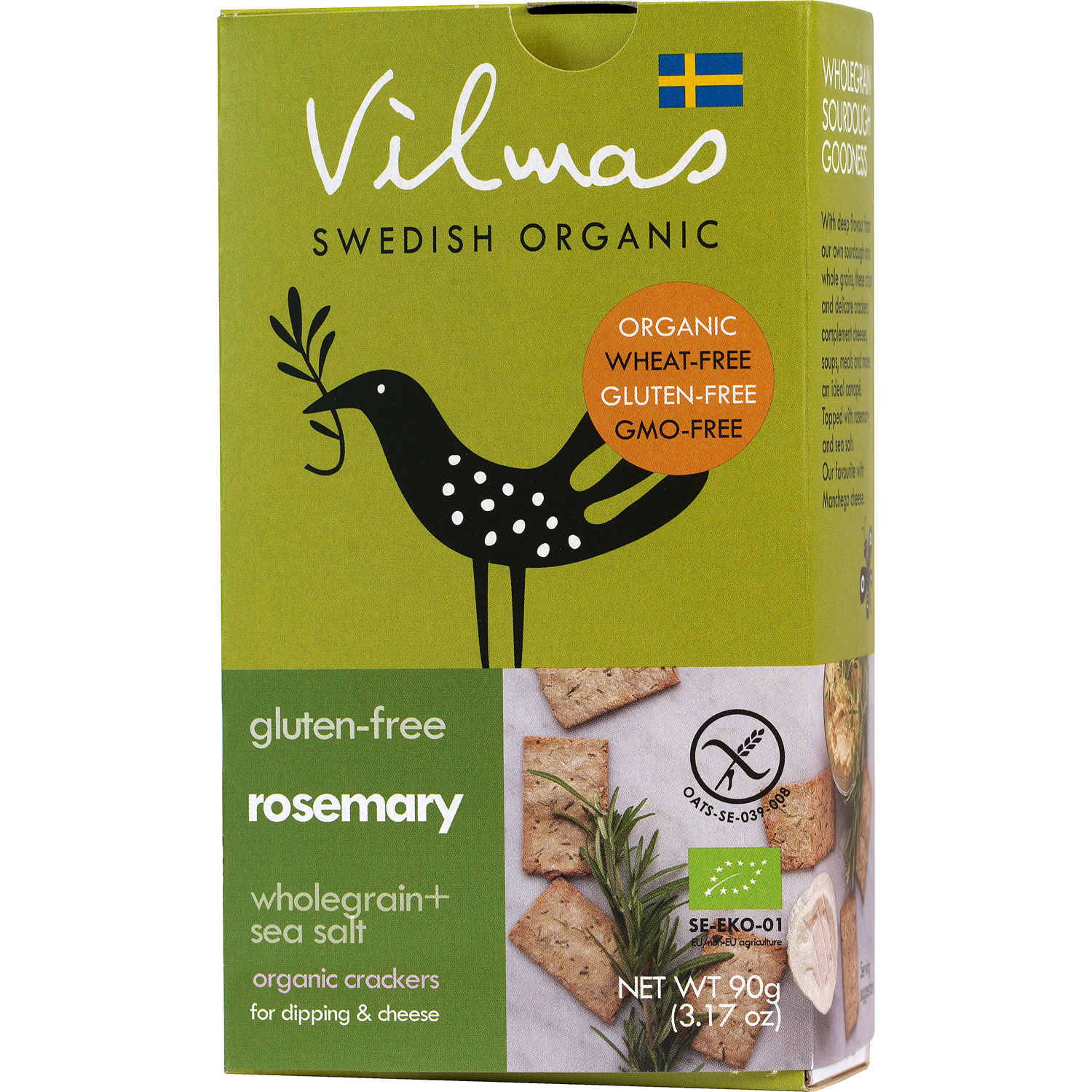 Vilmas Rosemary BIO-Cracker, 10 x 90g | Andersson Import