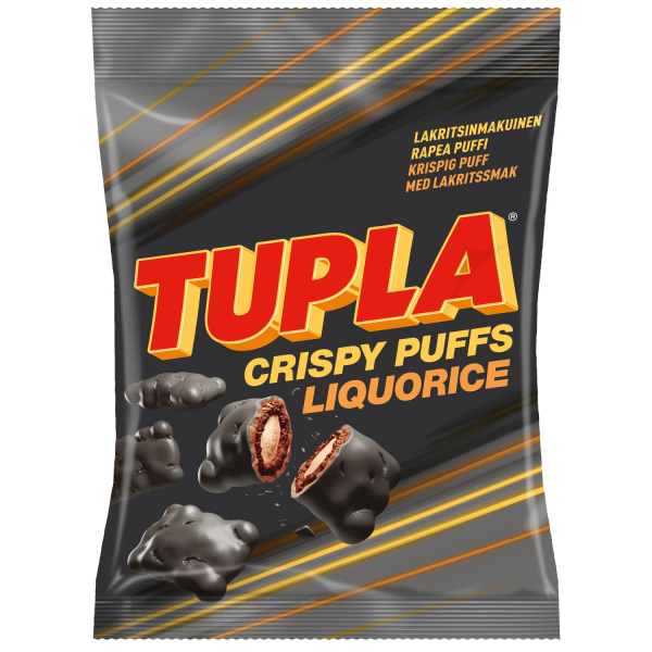 Cloetta Tupla Crispy Puffs Liqourice, 24 x 140g