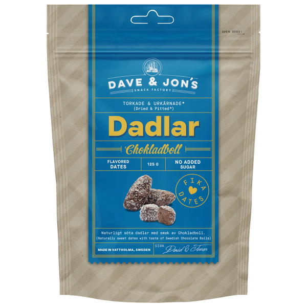 Dave & Jones Dates Chocolate Ball, 16 x 125g