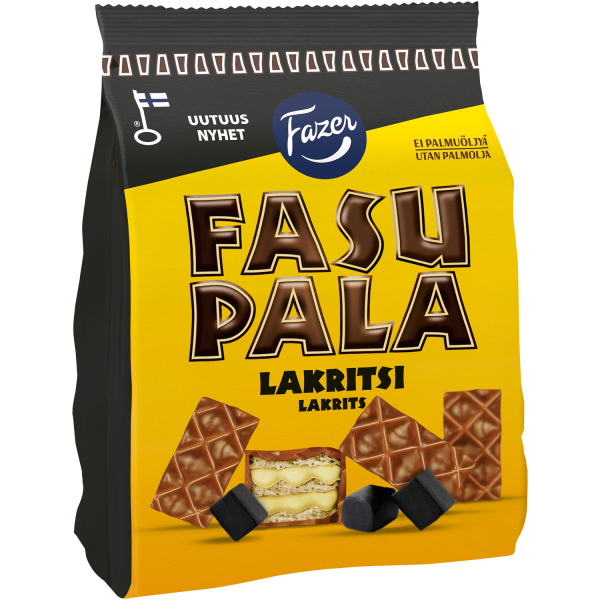 Fazer Fasupala Wafer Lakritsi, 9 x 199 g