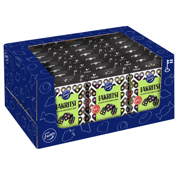 Fazer Lakritsi Filled liquorice mix, 24 x 140g