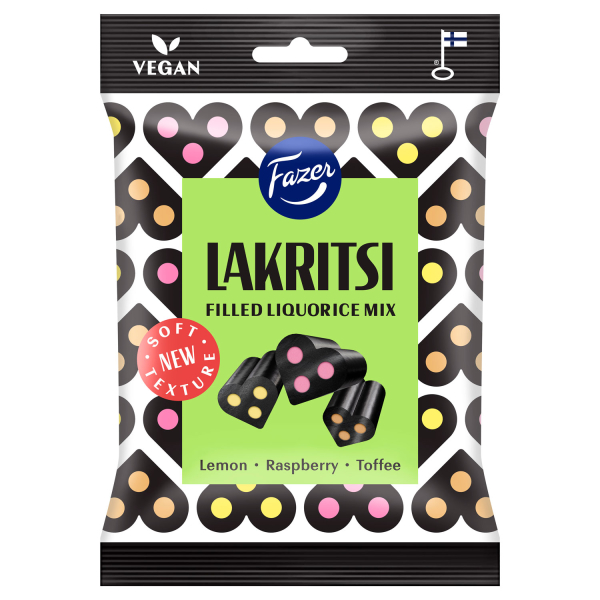 Fazer Lakritsi Filled liquorice mix, 24 x 140g