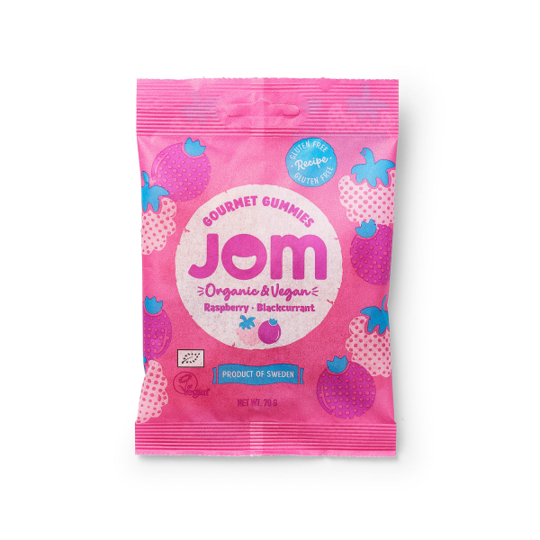 JOM Raspberry & Blackcurrant Gummy Candy - Bio 16x70g