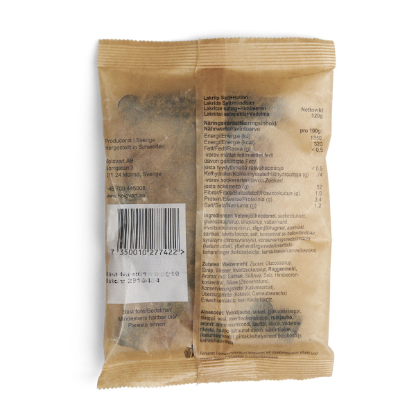 Kolsvart Lakritz SALT+HALLON, 25 x 120g-4