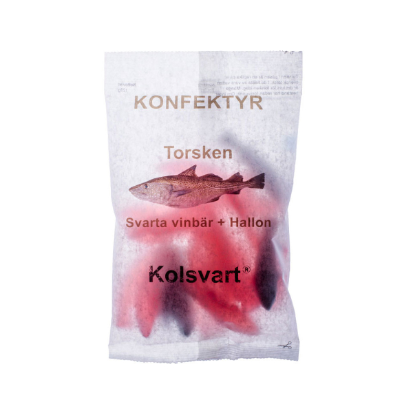 Kolsvart Torsken Weingummi SVARTA VINBÄR + HALLON 25 x 120g