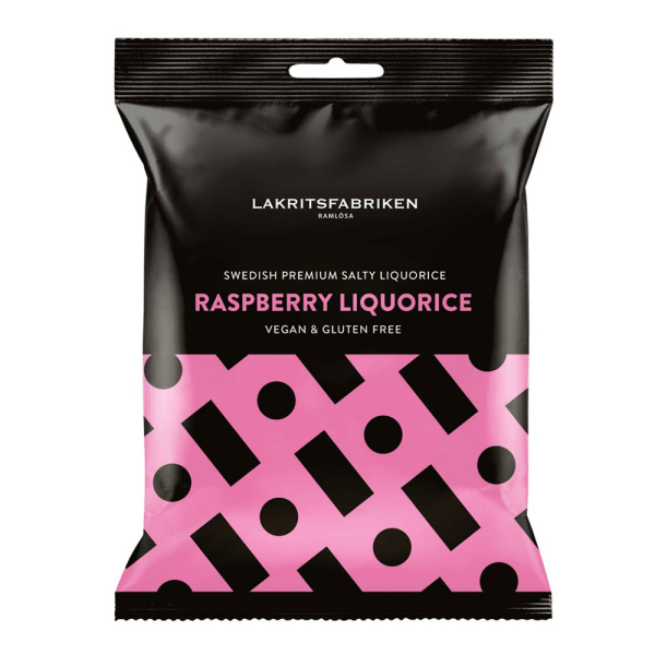 Lakritsfabriken Raspberry Salty Liqourice,  12 x 100g