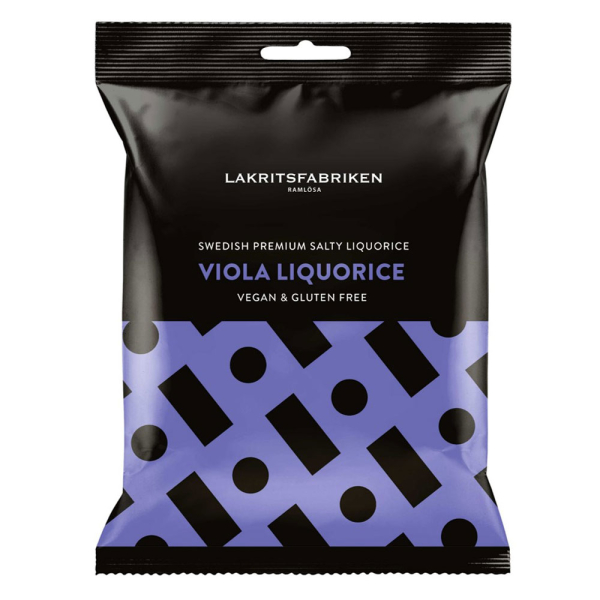 Lakritsfabriken Salty Liqourice with viola, 12 x 100g