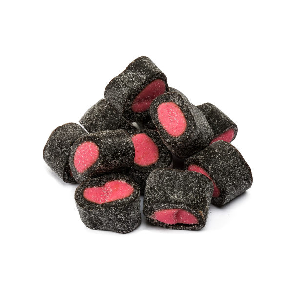 Makulaku gezuckerte gefüllte Lakritzstücke Erdbeere, 3kg