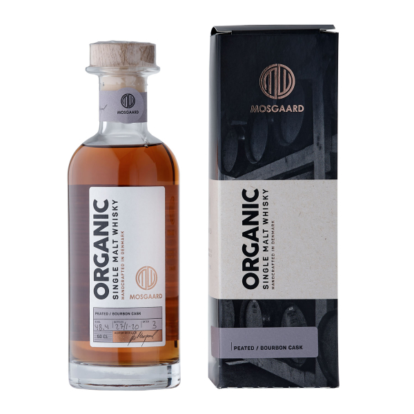 Mosgaard Organic Peated Bourbon Cask Whisky, 48,4% vol 0,5 L