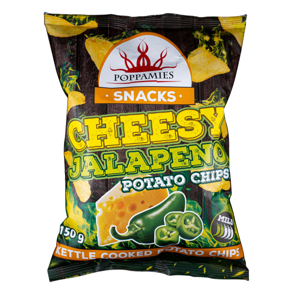 Poppamies Cheesy Jalapeno Chips, 15 x 150g