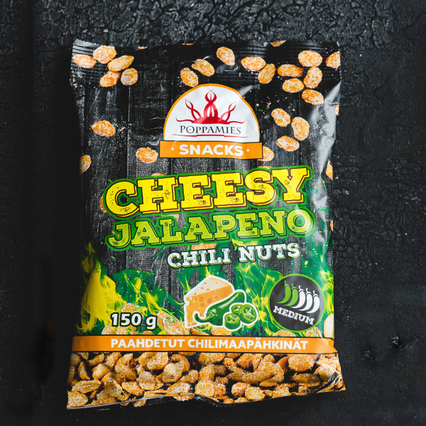 Poppamies Snacks Cheesy Jalapeno Chili Nuts 12 x 150g-2