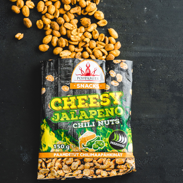 Poppamies Snacks Cheesy Jalapeno Chili Nuts 12 x 150g-3