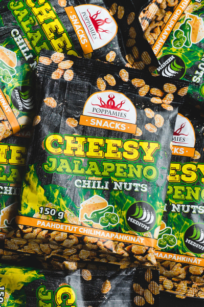 Poppamies Snacks Cheesy Jalapeno Chili Nuts 12 x 150g-4