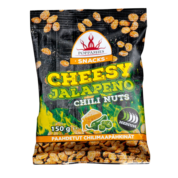 Poppamies Snacks Cheesy Jalapeno Chili Nuts 12 x 150g