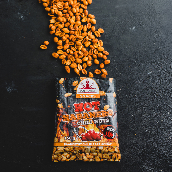 Poppamies Snacks Hot Habanero Chili Nuts 12 x 150g-2