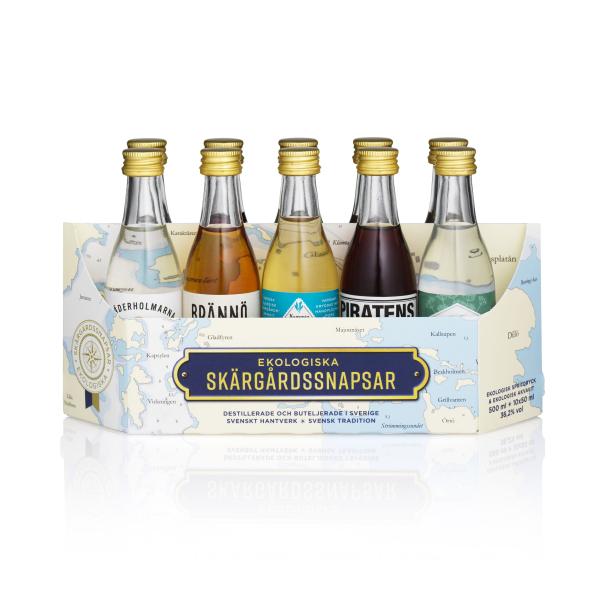 Saturnus Skärgårds Bio-snapsar 10 Miniflaschen 36,2% vol., 10 x 50ml